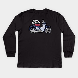 Honda Super Cub C125 19 blue, s Kids Long Sleeve T-Shirt